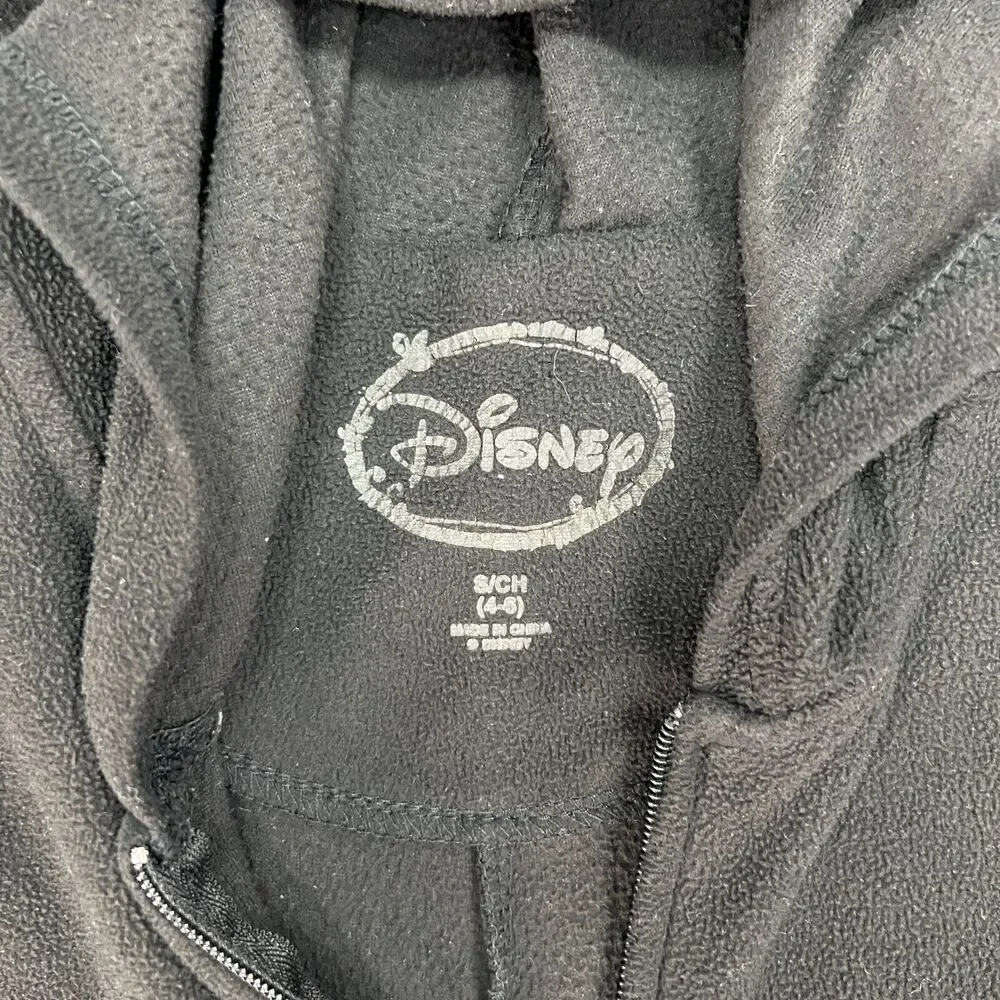 Disney Mickey One Piece Pajama Youth Girls S Small Zip Front Footless Hooded PJs